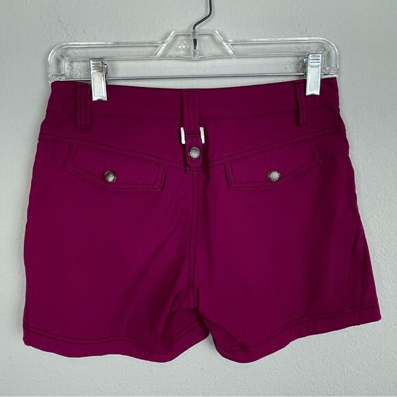 Athleta Magenta casual Athletic 4.5"  Zip Up Shorts 0 - Picture 2 of 5